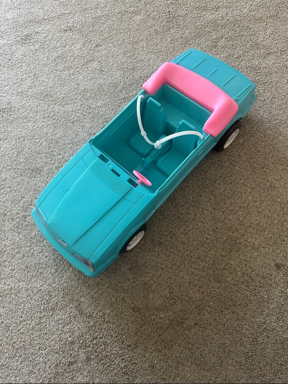 Vintage Barbie Teal Convertible ford mustang 1993 with Pink Windshield Accent